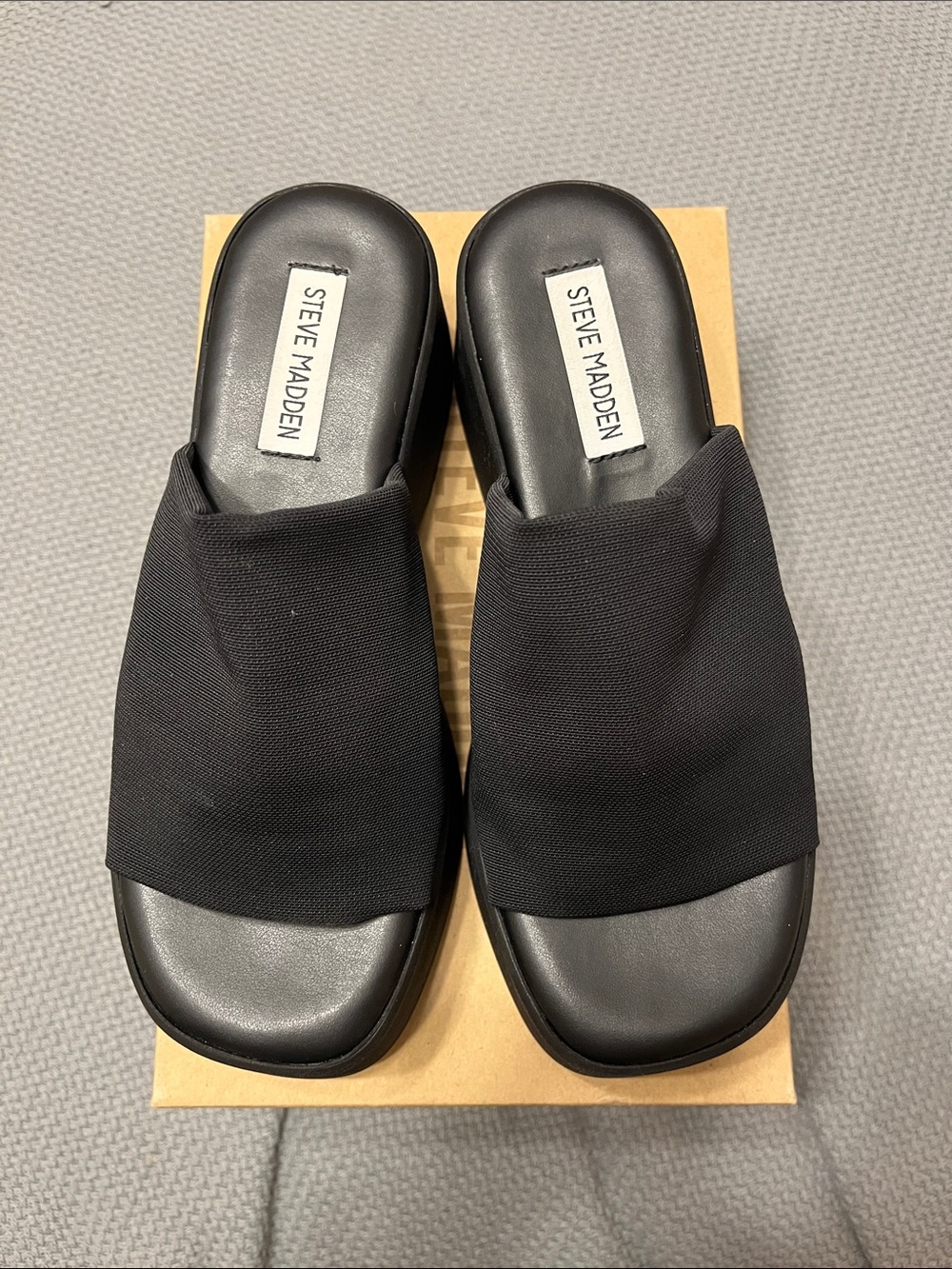 Steve Madden Black Slinky Sandals - Picture 2 of 6